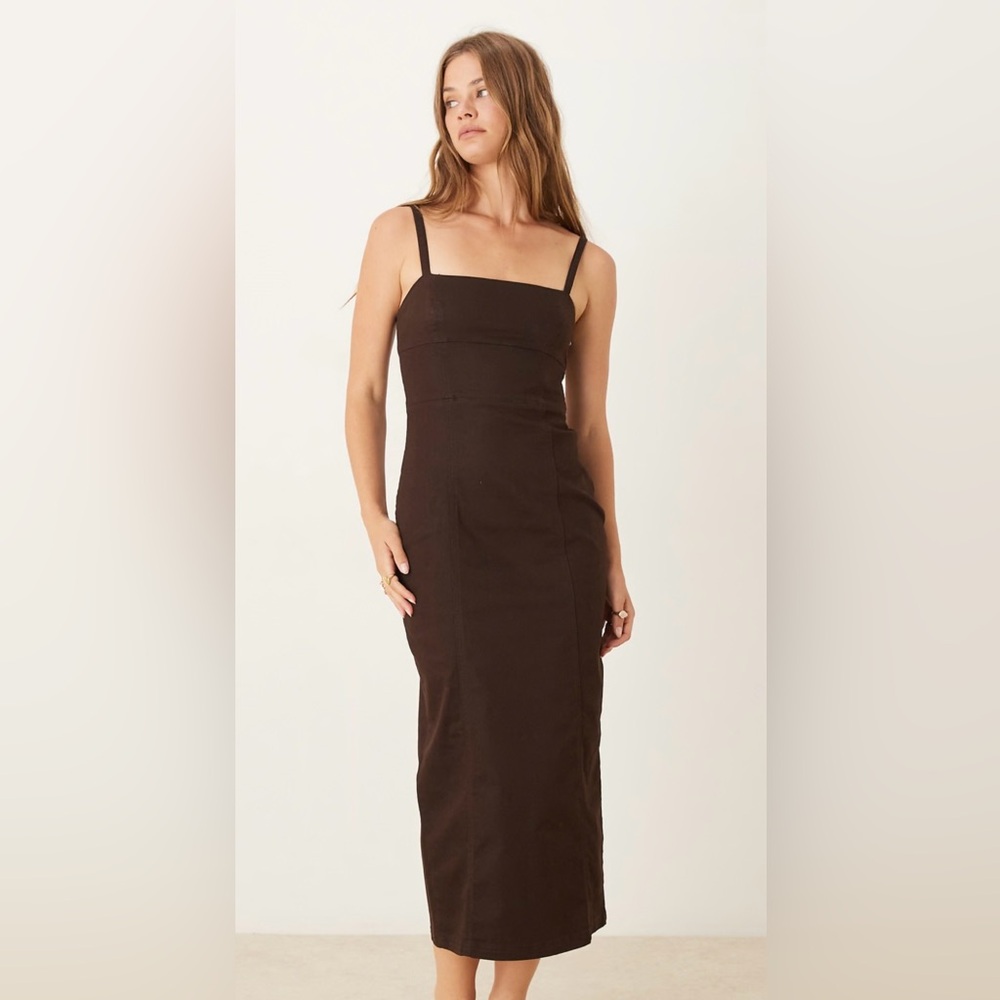 ASOS denim Midas dress in chocolate